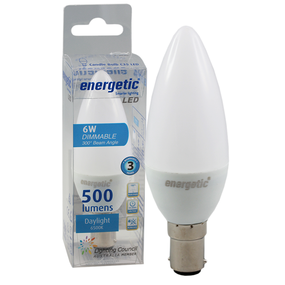 Smarter Lighting LED Candle Frosted 6W 6500K Dimmable BA15d