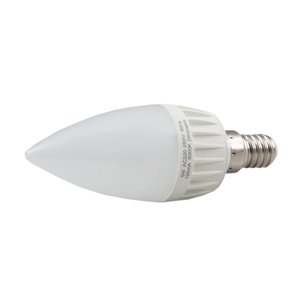 LED Candle Frosted 5W 5000K Dimmable E14