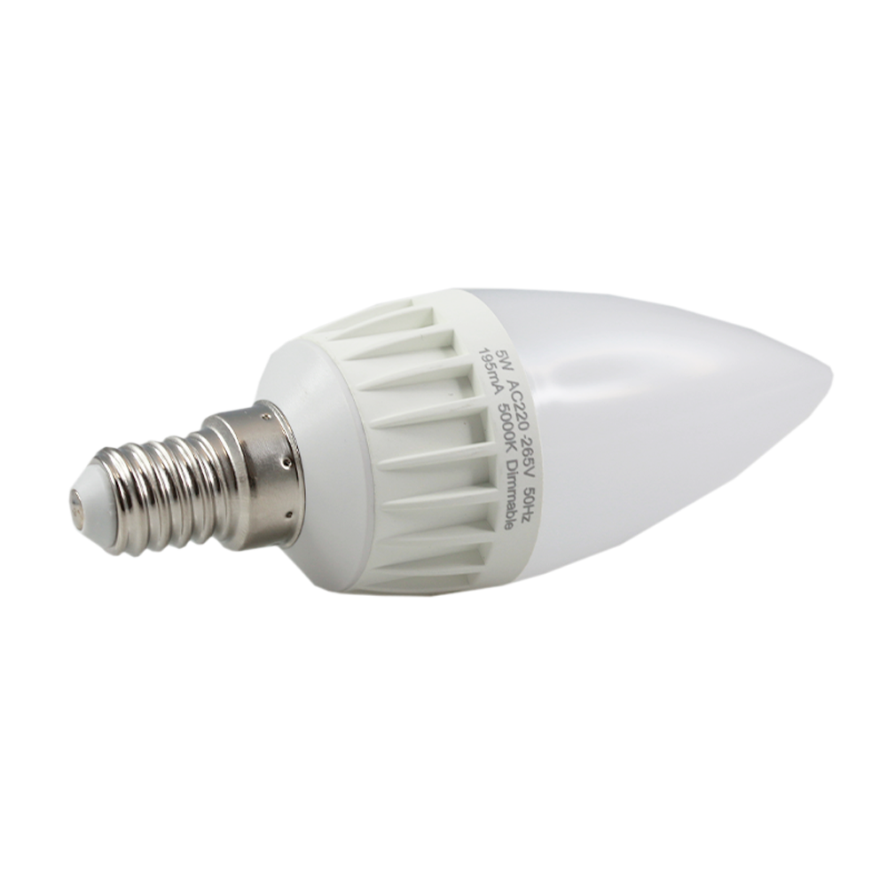 LED Candle Frosted 5W 5000K Dimmable E14