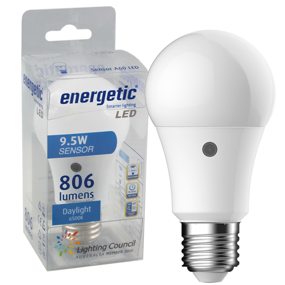 Smarter Lighting SupValue A60 9.5W Sensor 6500K E27 Non-Dimmable