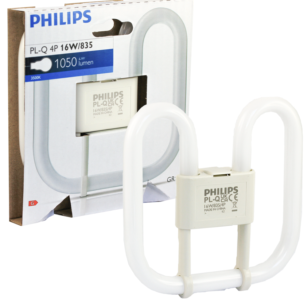 Philips PL-Q CFL Square 16W 3500K GR10q 4 Pins Dimmable