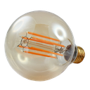 LED Filament G95 Amber 6W 2200K Clear/Gold Tint E27 Dimmable