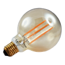 LED Filament G95 Amber 6W 2200K Clear/Gold Tint E27 Dimmable