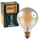 LED Filament G95 Amber 6W 2200K Clear/Gold Tint E27 Dimmable