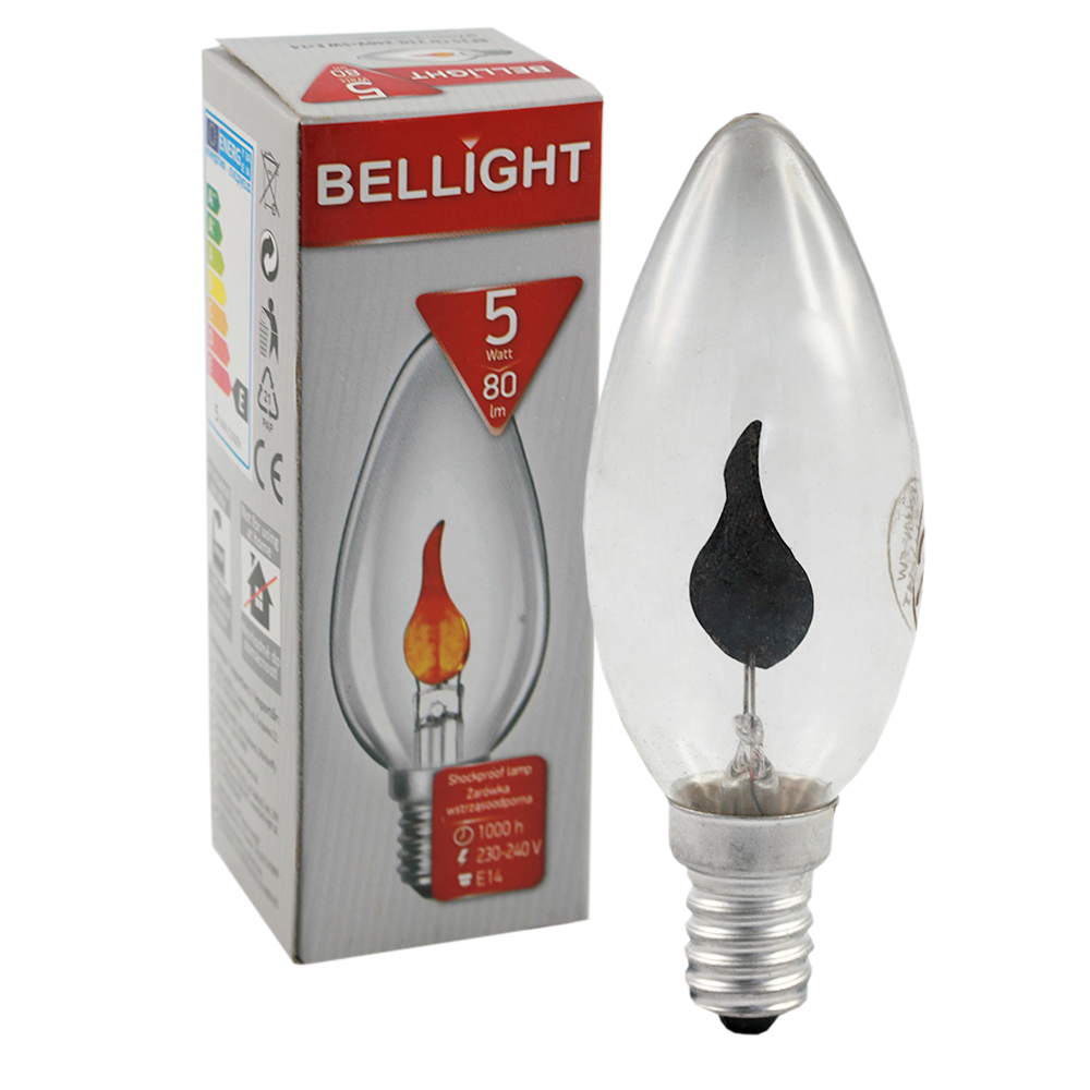 Flicker Flame Candle 5W 230-240V 2700K E14 Non-Dimmable