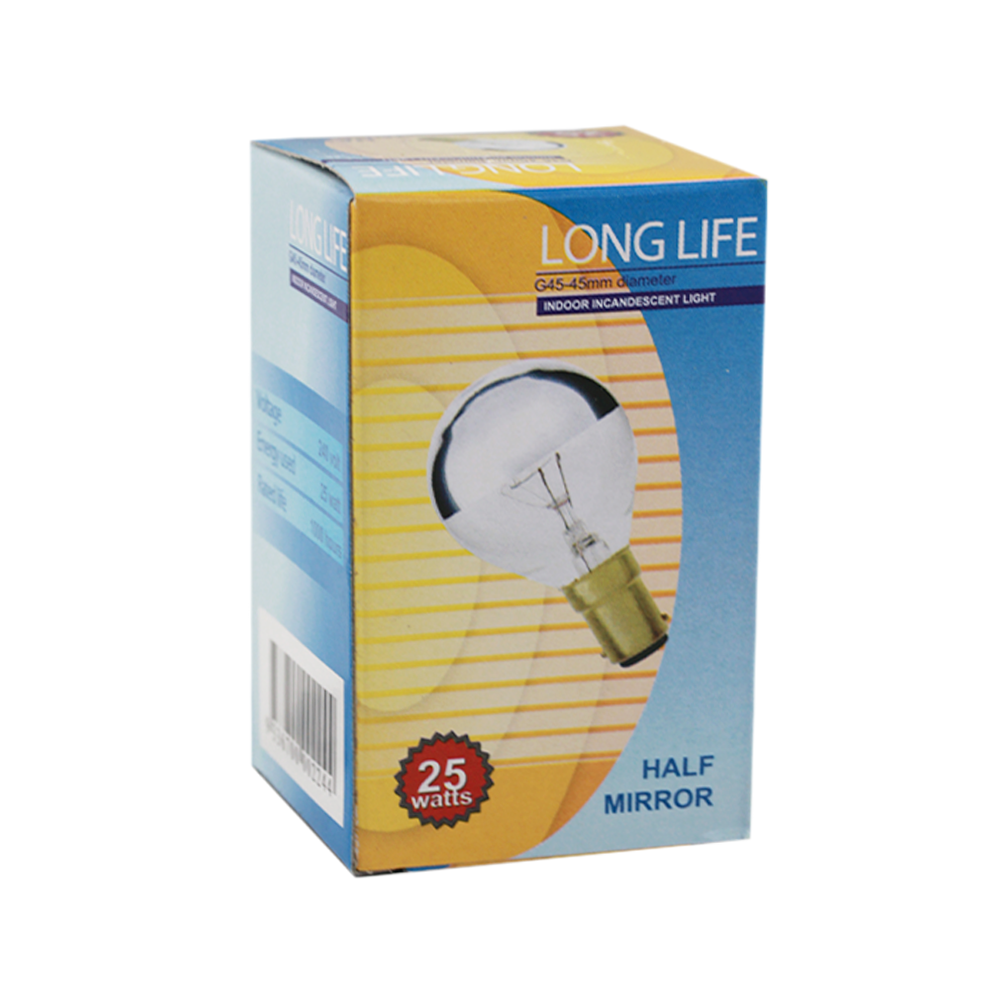 Long Life Incandescent Crown Silver Lamp 25W 240V BA15d