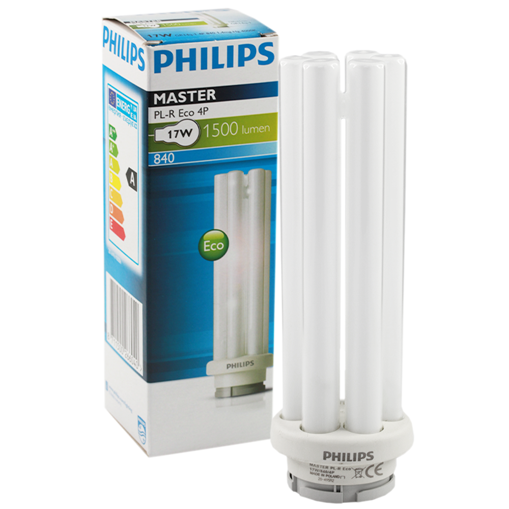 Master Compact Fluorescent PL-R 17W 840 GR14q-1 4 Pins