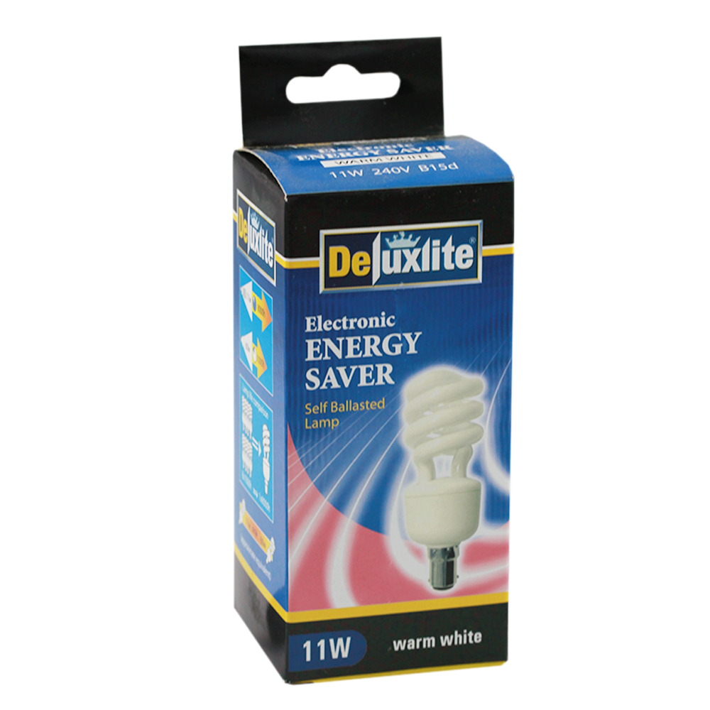 Electronic Energy Saver Spiral CFL Lamp 11W 2700K BA15d