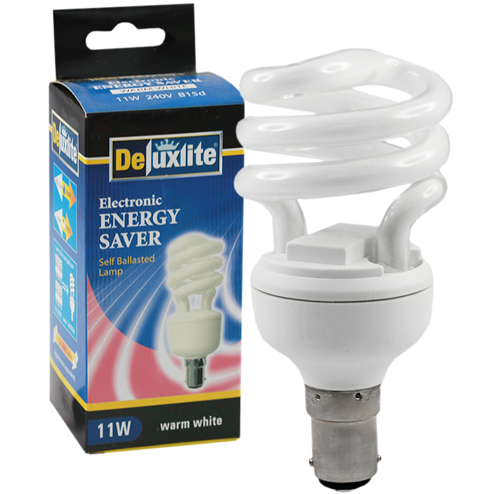 Electronic Energy Saver Spiral CFL Lamp 11W 2700K BA15d