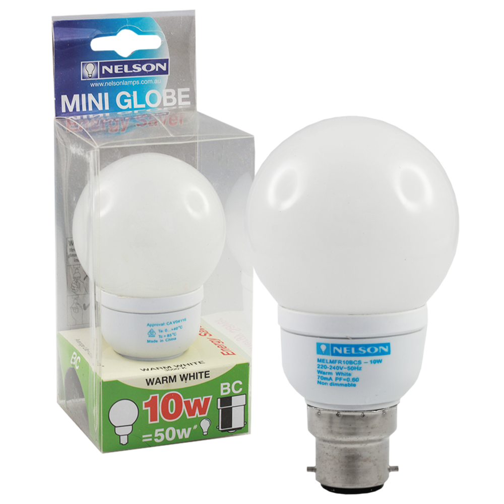 Mini Globe Energy Saver CFL Fancy Round 10W 2700K B22