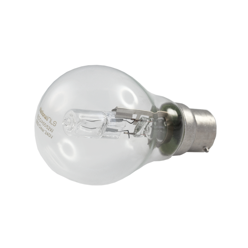 ECO A55 Halogen GLS Globe Clear 52W 240V B22