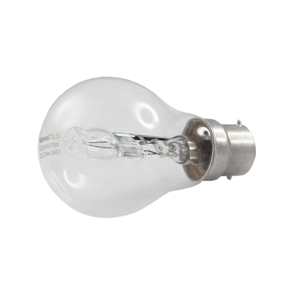 ECO A55 Halogen GLS Globe Clear 70W 240V B22