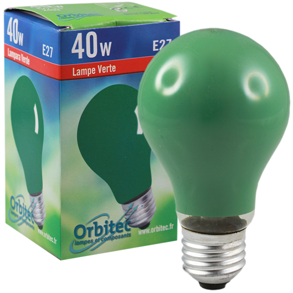 Incandescent GLS Globe 40W Green E27