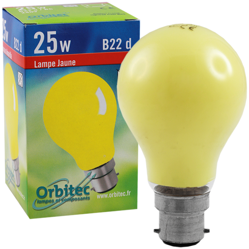 Incandescent GLS Globe 25W Yellow B22