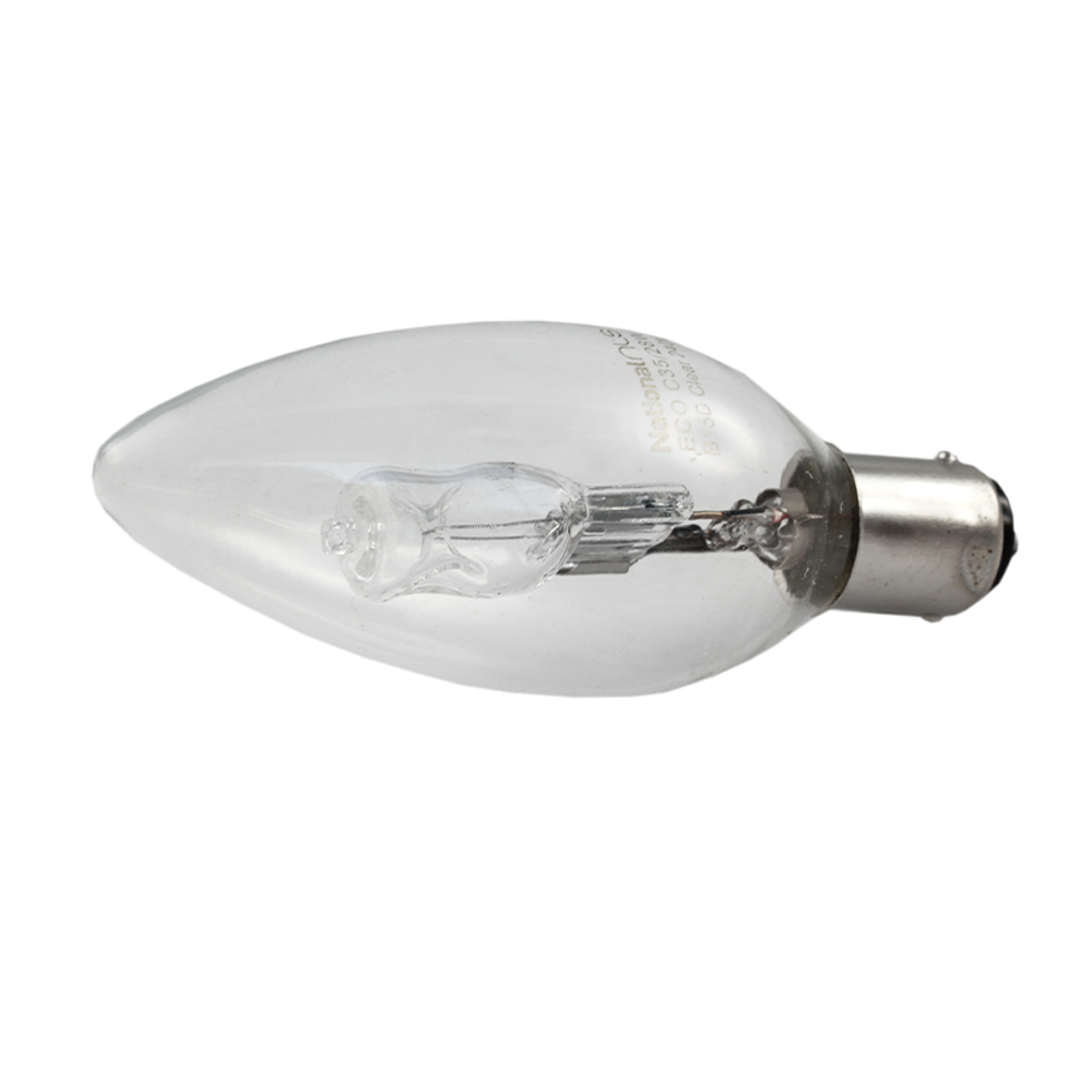 ECO C35 Halogen Candle Globe Clear 28W 240V BA15d