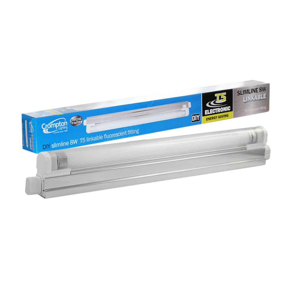 T5 Fluorescent Fitting Slimline Linkable Batten 8W 4000K 240V 350mm