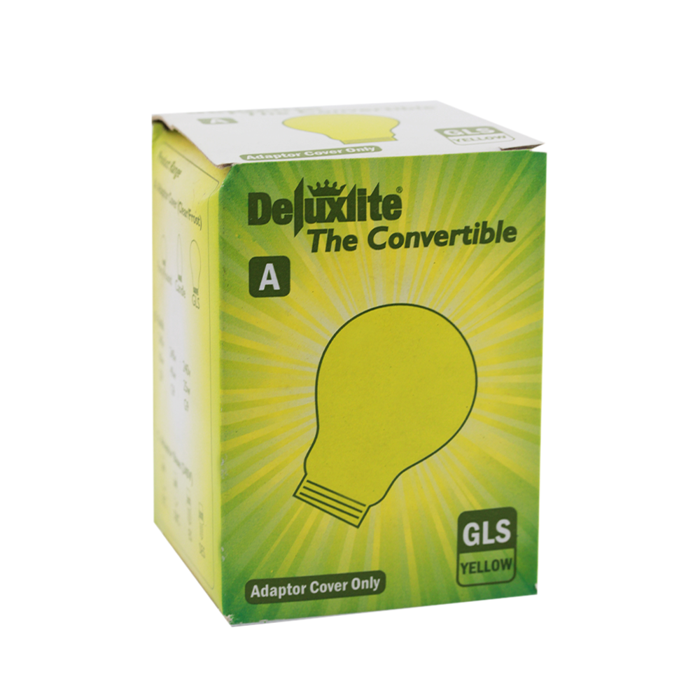 Convertible GLS Shape Yellow Lamp Cover