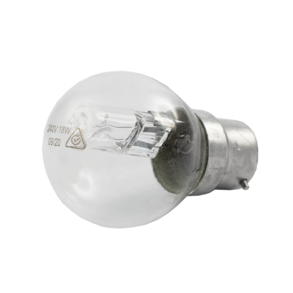 Halogen Fancy Round Lamp Clear 18W 2800K Dimmable B22