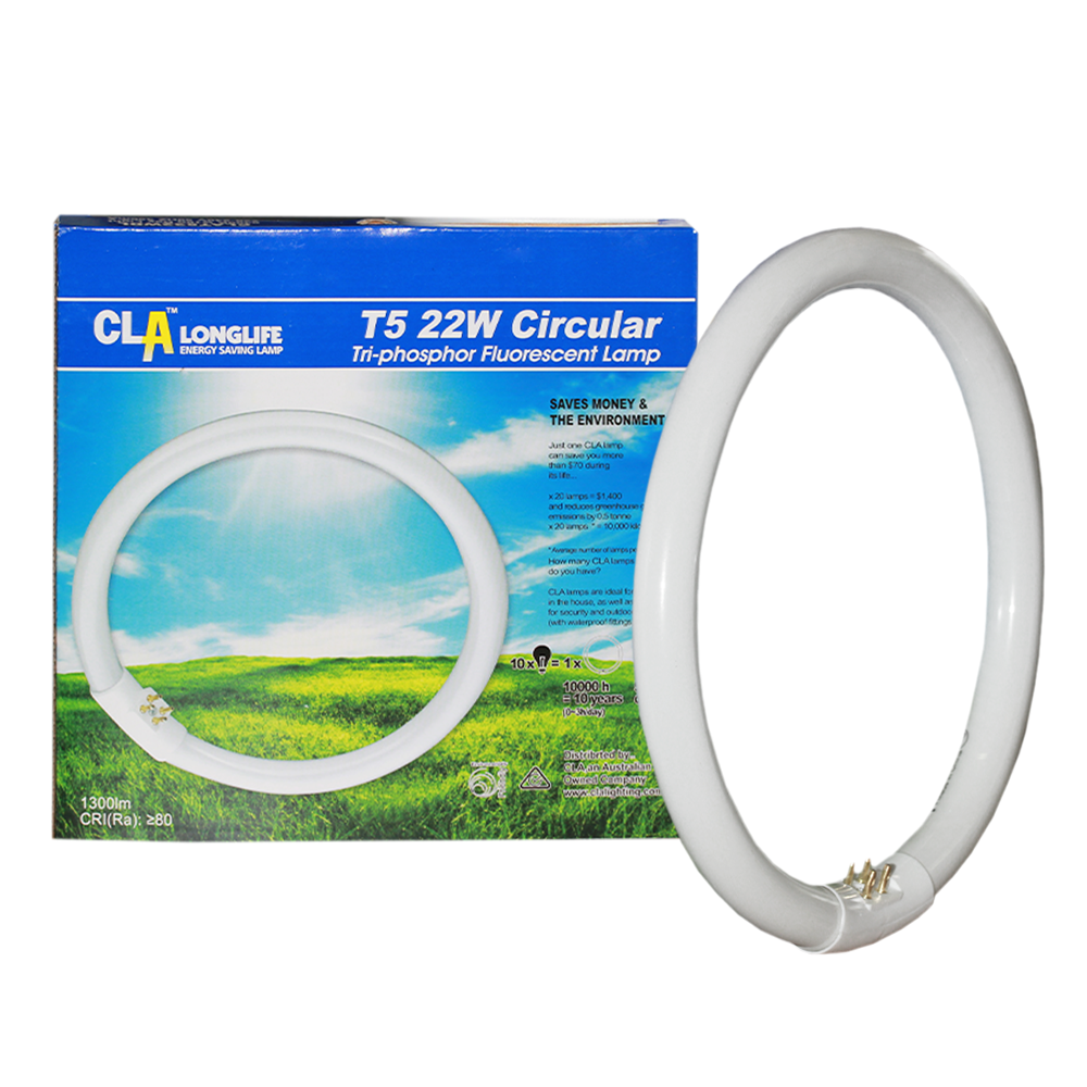 Longlife T5 Circular Tri-phosphor Fluorescent Lamp 22W 6400K G10q 4 Pins