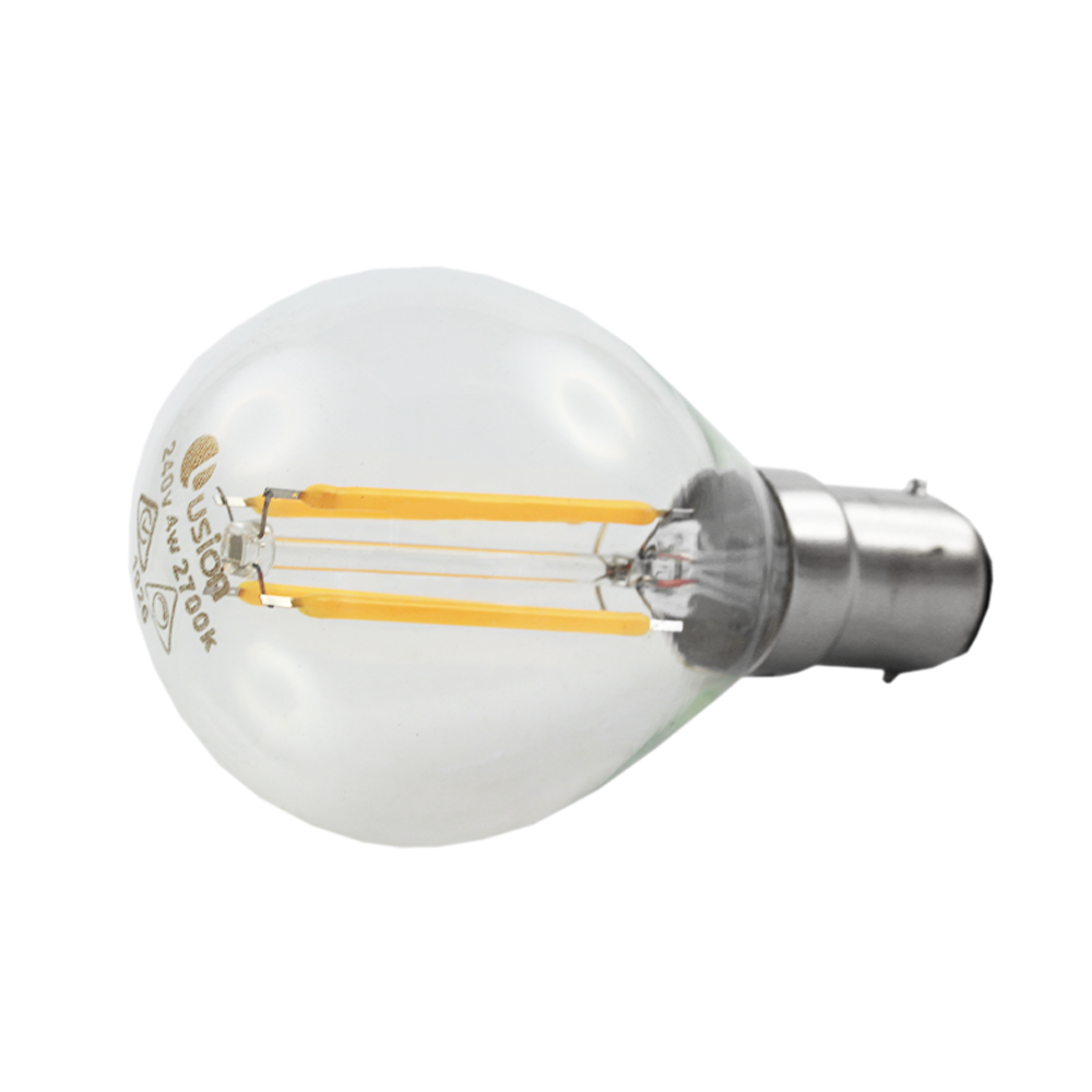 Lus LED Filament Fancy Round Clear 4W 2700K Dimmable BA15d