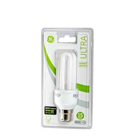 GE Ultra Compact Fluorescent 15W Warm White Bayonet