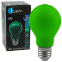 Lus LED GLS Lamp 3W Green E27 Non-Dimmable