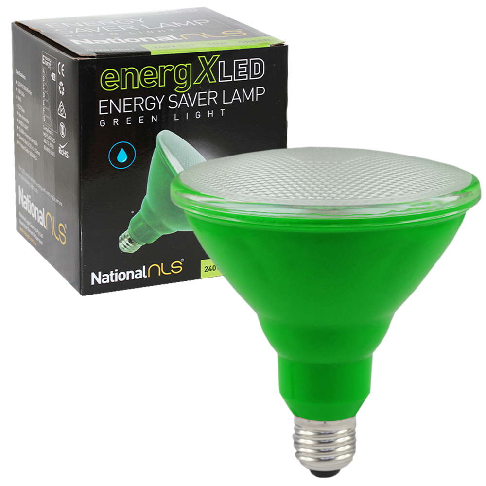 PAR38 EnergX LED Energy Saver Lamp 10W Green 240V E27