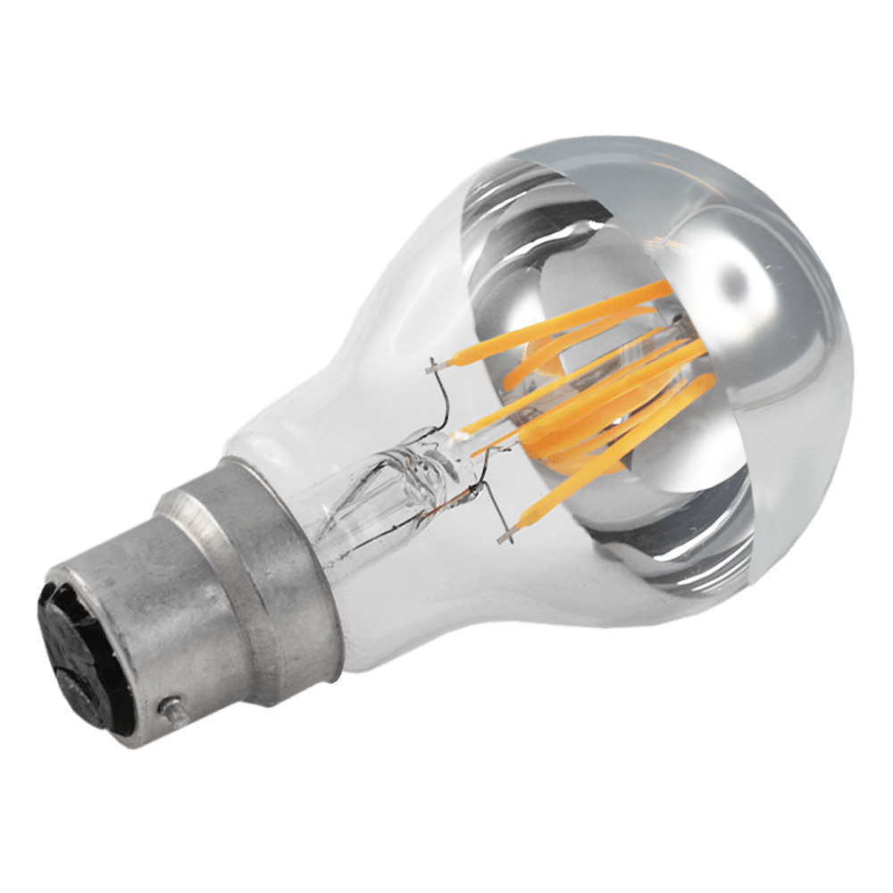 Crown Silver GLS Filament Lamp 9W 2700K B22 Dimmable