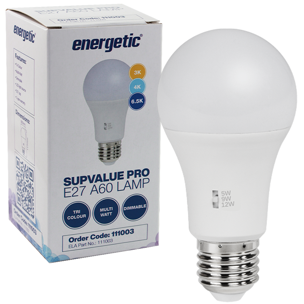 Smarter Lighting SupValue Pro A60 5W/9W/12W Tri-Colour E27 Dimmable