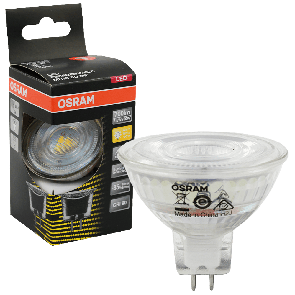 LED Performance MR16 50 P 7.5W 36D 3000K GU5.3 Dimmable