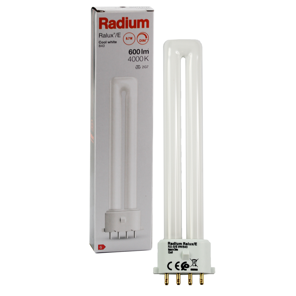 Ralux/E RX-S/E Fluorescent 9W PL-S 4000K 2G7 4 Pins