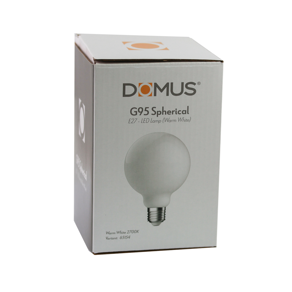 Domus G95 Spherical LED Lamp Opal Glass 8.6W 2700K E27 Dimmable