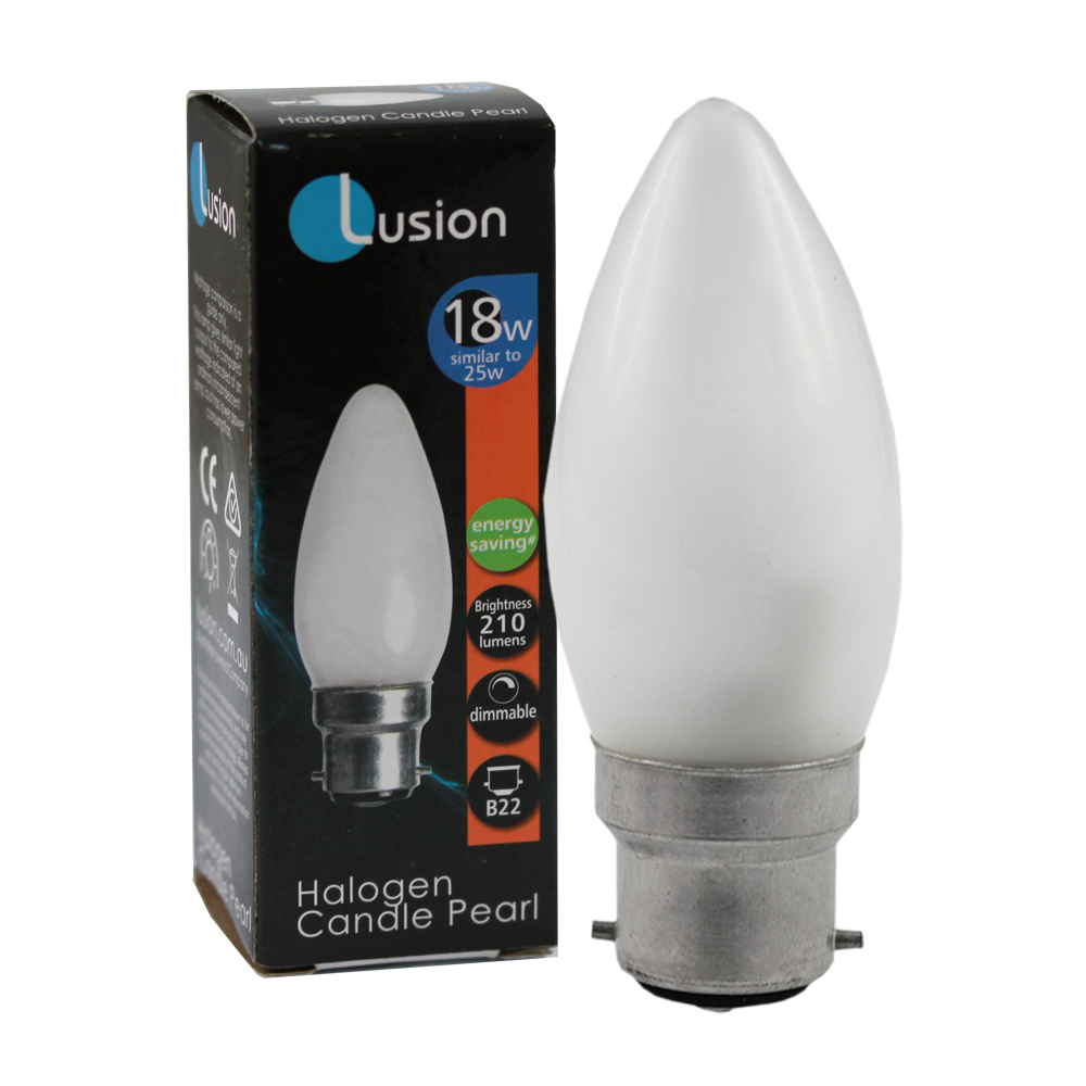 Halogen Candle Pearl 18W 240V B22 Dimmable