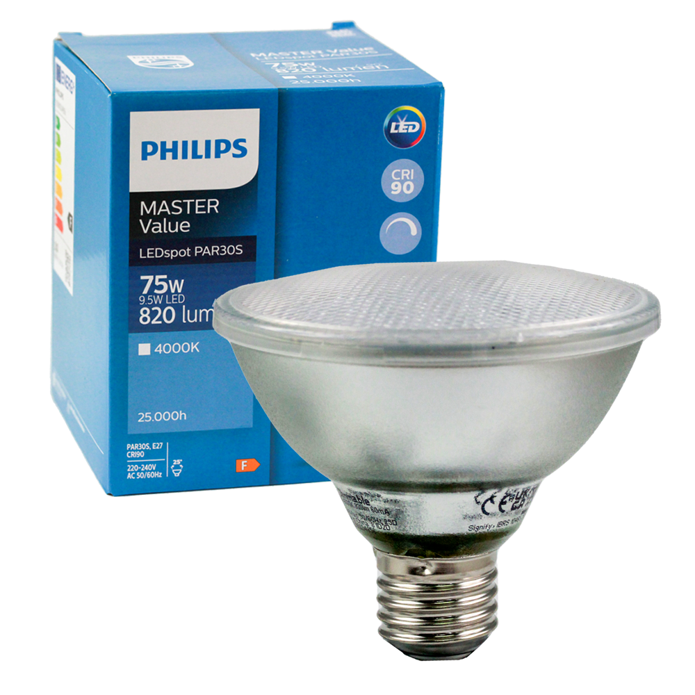 Master Value LEDspot PAR30S 9.5W 4000K 25D E27 Dimmable