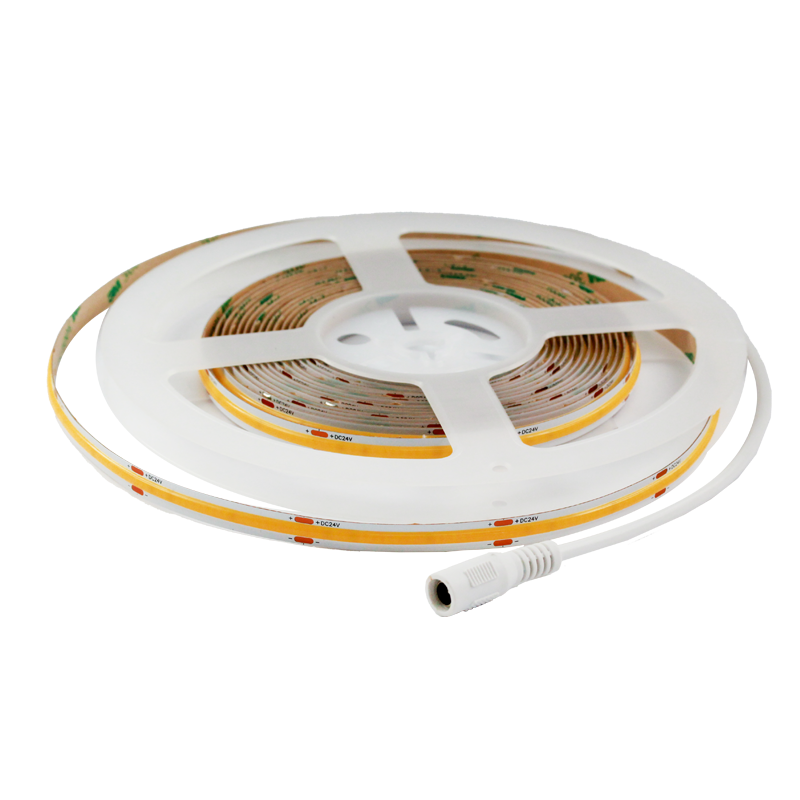 COB led strip 480chips/M 10W/M 8MM pcb DC24V single white 4000K 5m/reel retial kit (strip with DC connector +65W power supply + Australian plug) without colour box