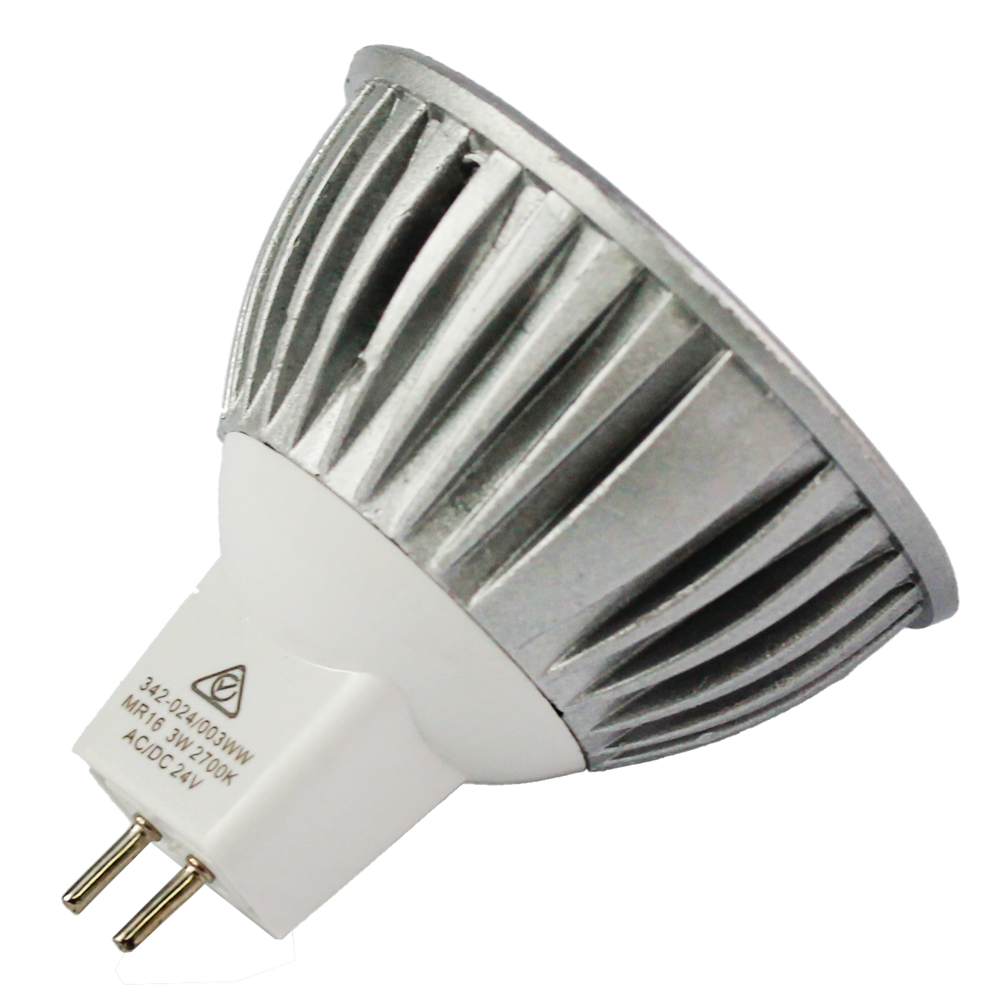 MR16 LED 24V DC 3W 2700K  W/W  60Deg