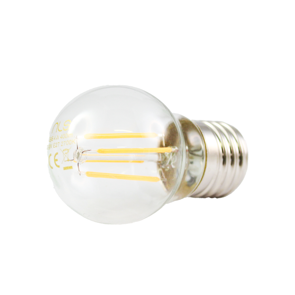 Round LED Bulb Clear 4W E27 240V 2700K