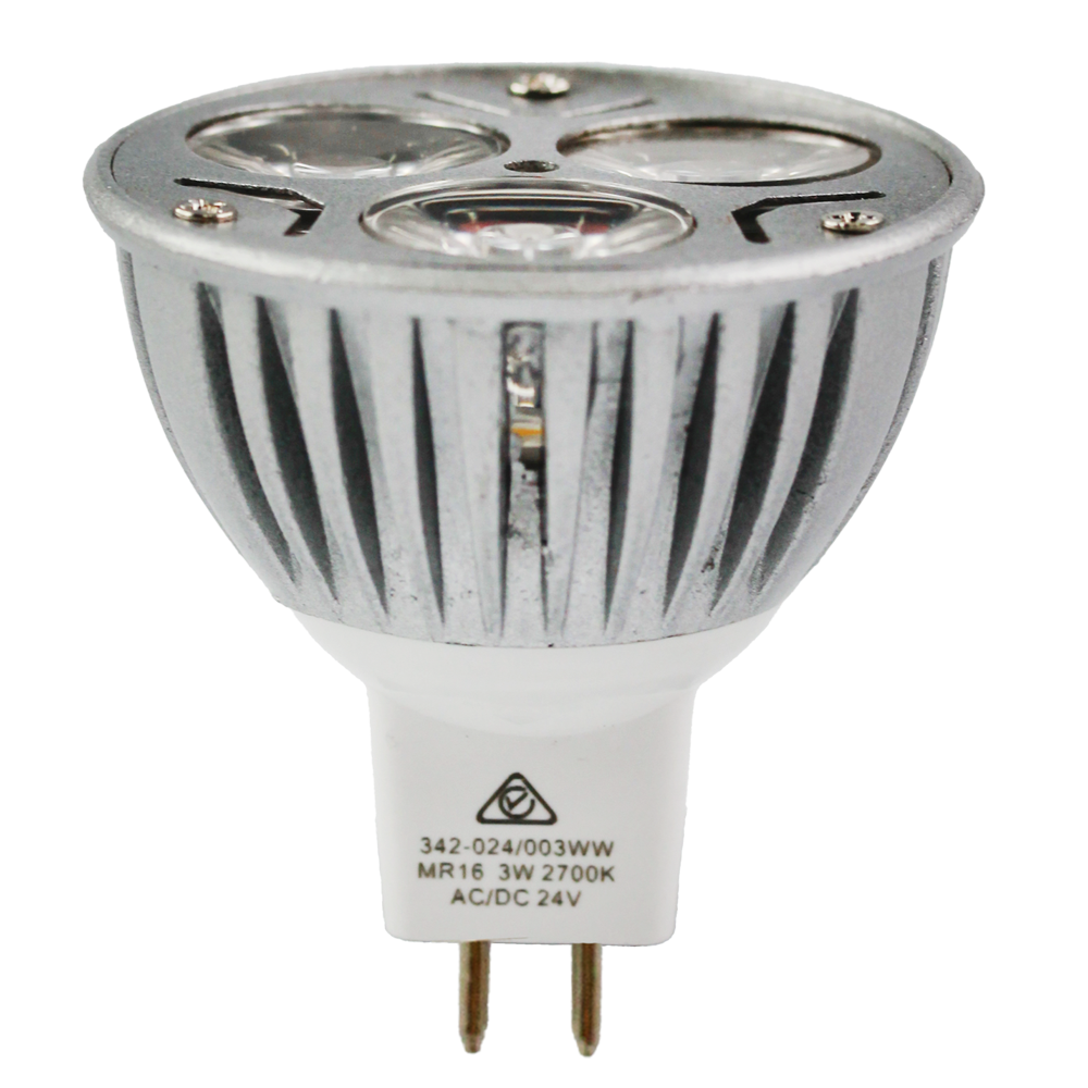 MR16 LED 24V DC 3W 2700K  W/W  60Deg