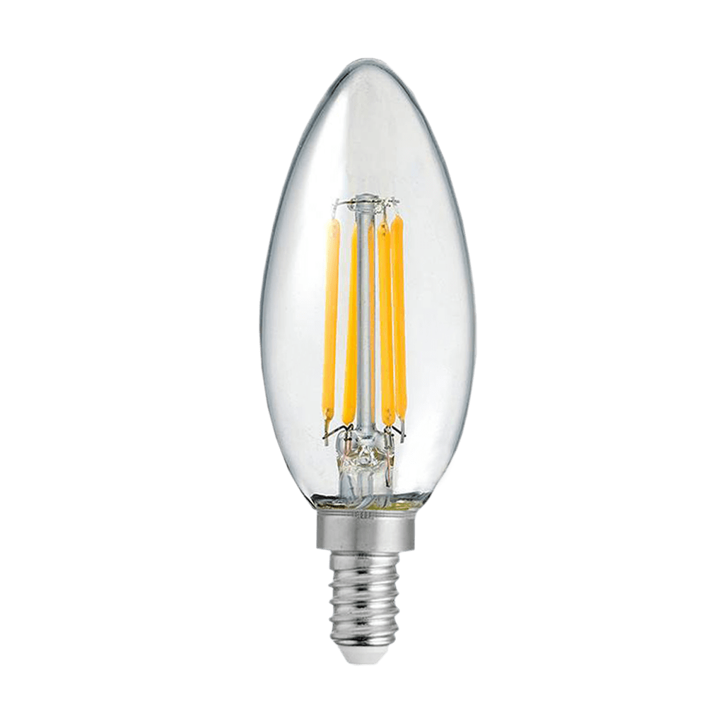 Deluxlite  LED Filament Candle Clear 4W 12V 2700K Dimmable E12