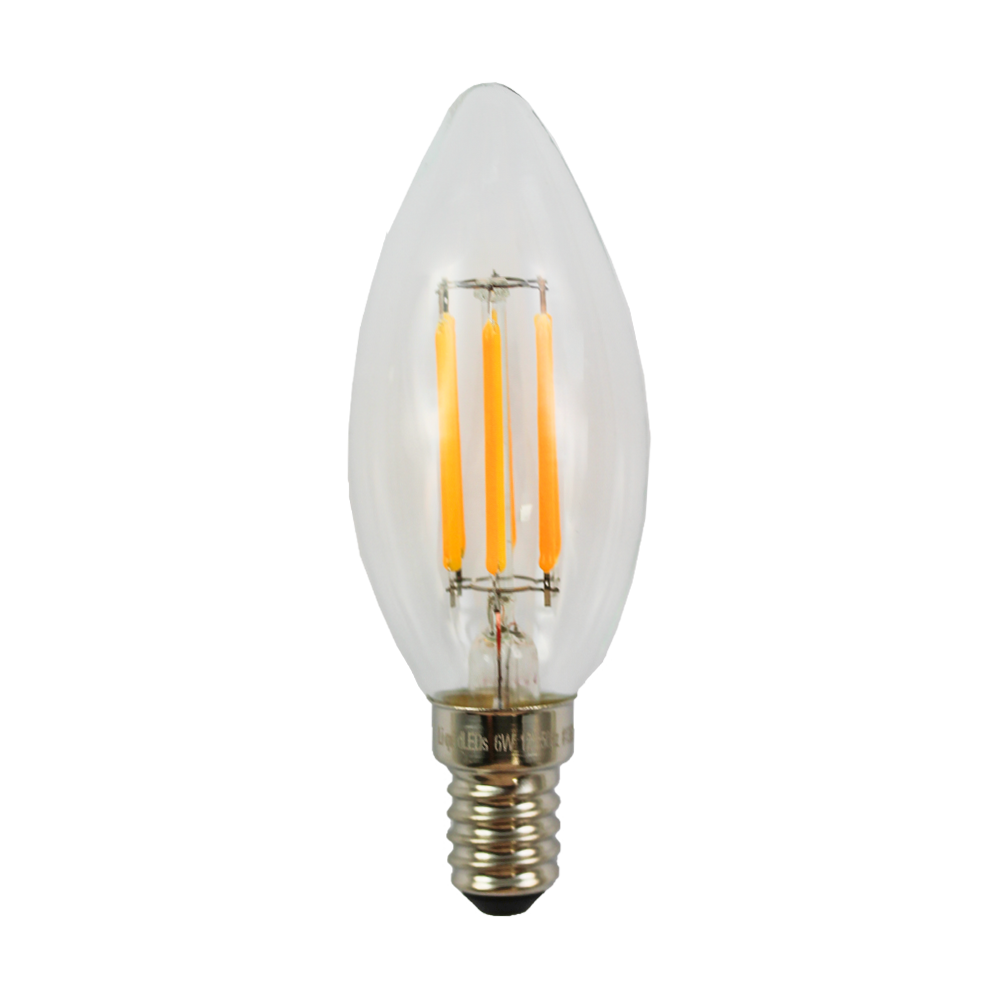 LED Filament Candle Clear 6W 2700K Dimmable E14 12V