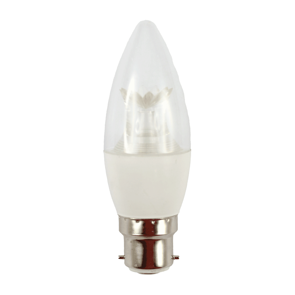 LED Candle Clear 7W 3000K B22 Dimmable