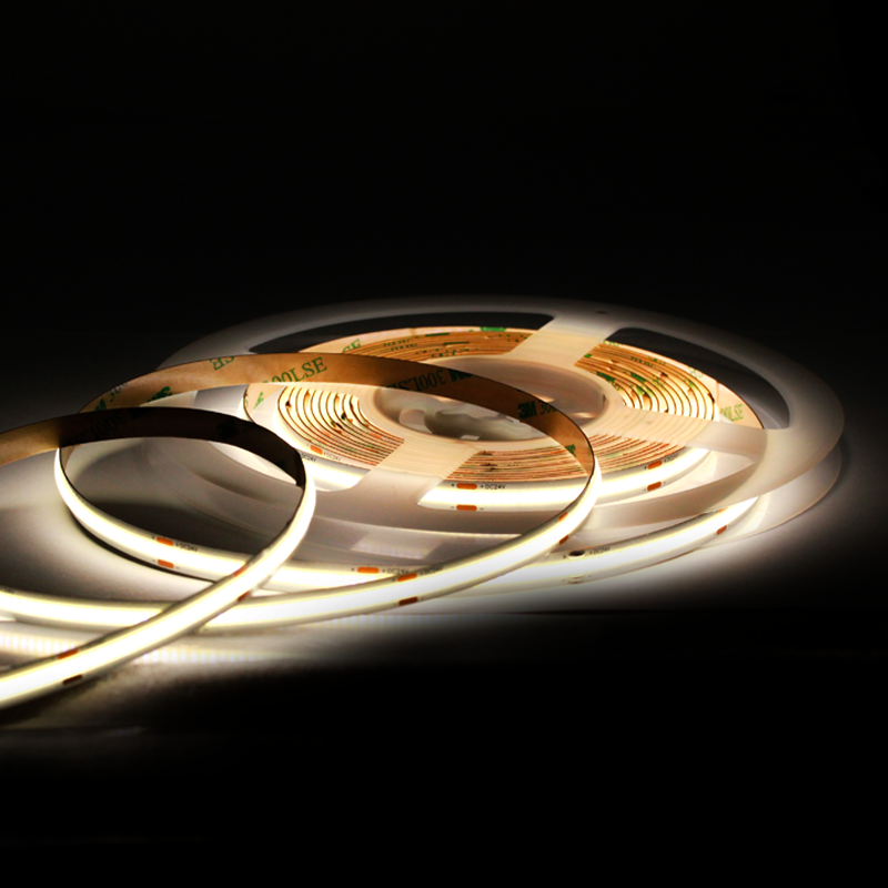 COB Led Strip 480chips/M 10W/M 8mm DC24V Neutral White 4000K 5m/Reel (DC connector +65W power supply)