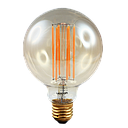 LED Filament G95 Amber 6W 2200K Clear/Gold Tint E27 Dimmable