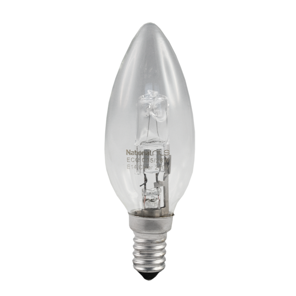 ECO C35 Halogen Candle Globe Clear 28W 240V E14