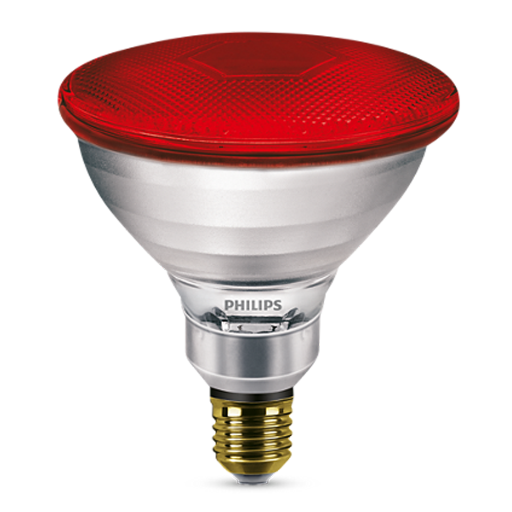 Philips InfraRed Industrial Heat Incandescent Lamp PAR38 IR 100W 240V Red E27