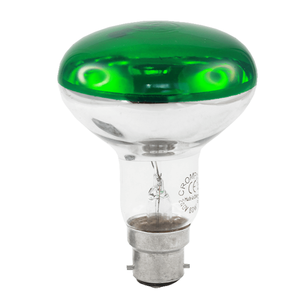 Incandescent R80 Coloured Reflector Lamp Green 60W 240V B22