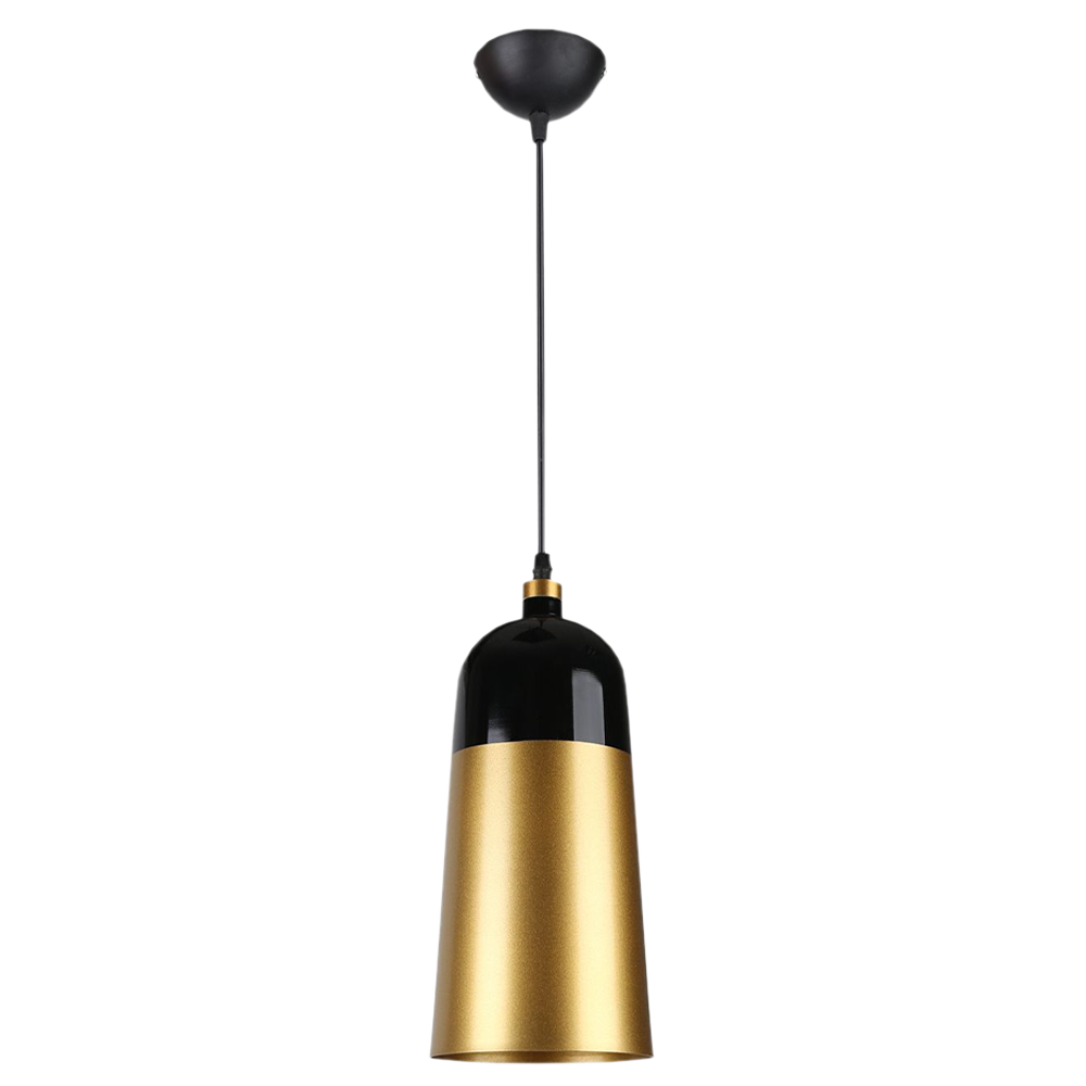 DOME140 Pendant Light Black and Gold Aluminum