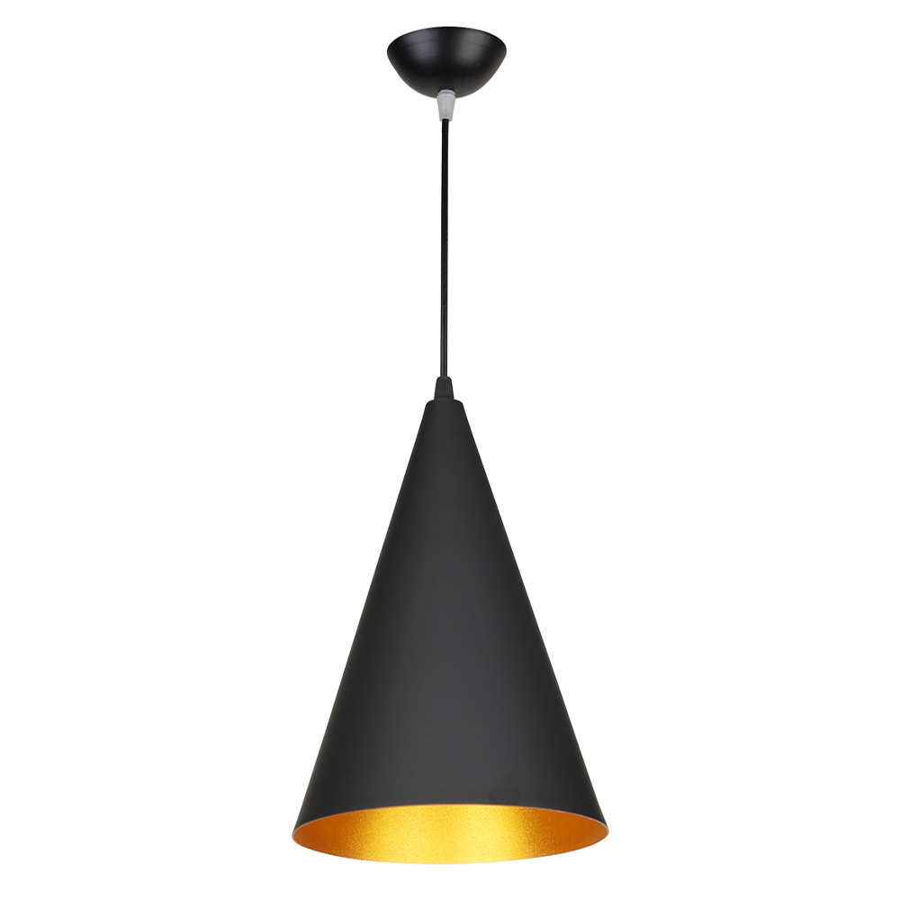 DOME190 Pendant Light Black and Gold Aluminium