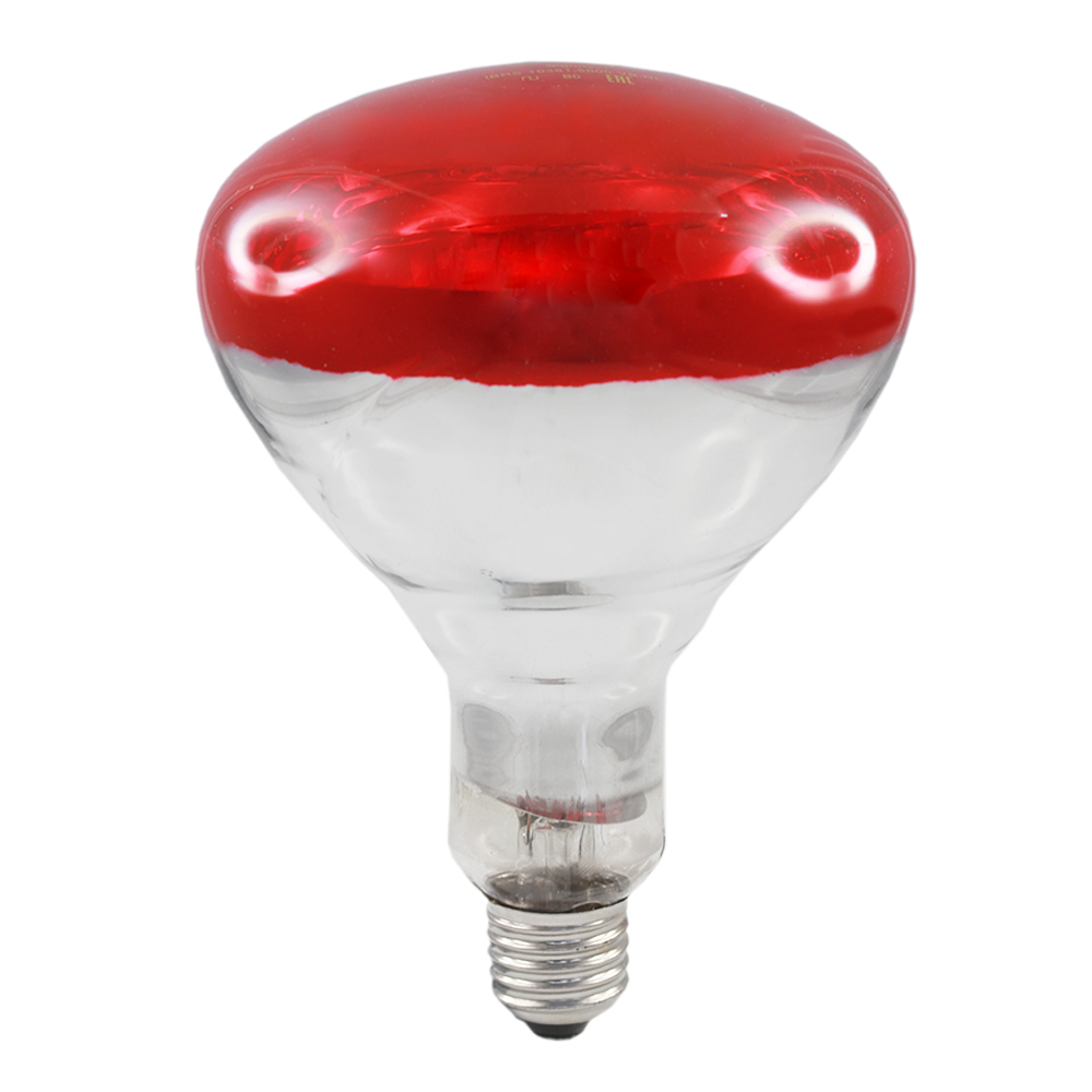 Infrared Industrial Heat Lamp Incandescent 250W 240V E27 ES Red Reflector