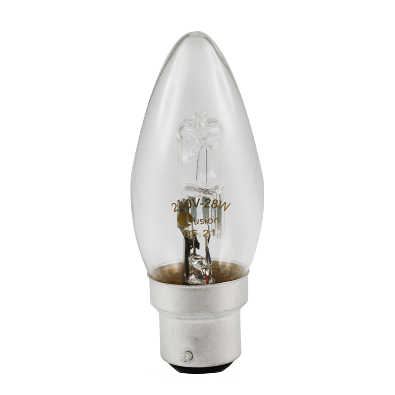 Energy Saving Halogen Candle Globe Clear 28W 240V B22